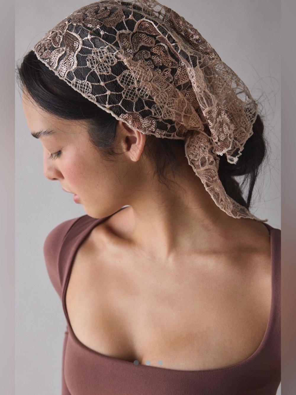 Festival Embellished Lace Headscarf Boho Goddess
